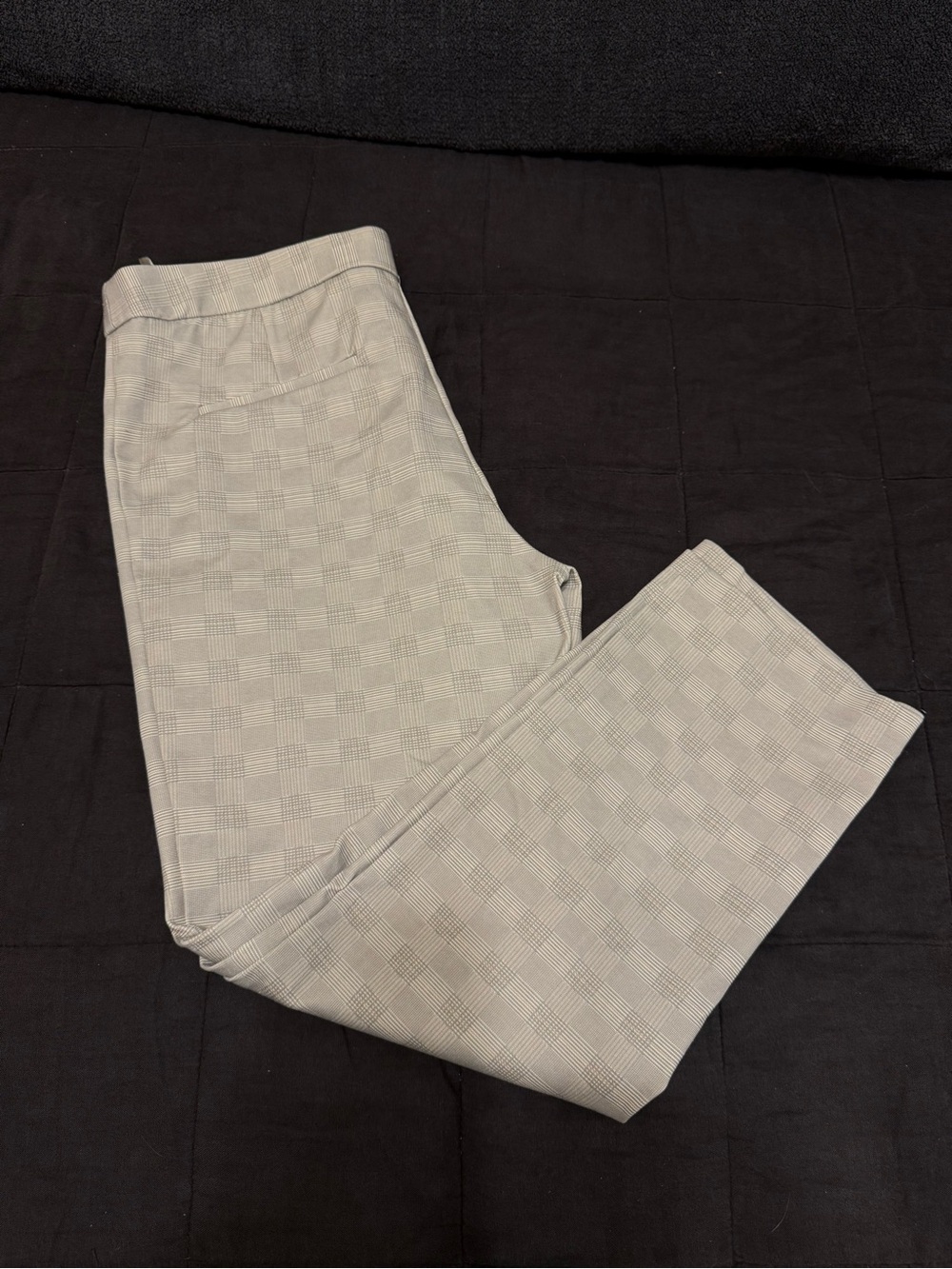 Amanda & Chelsea Light Gray Glen Plaid Dress Pants